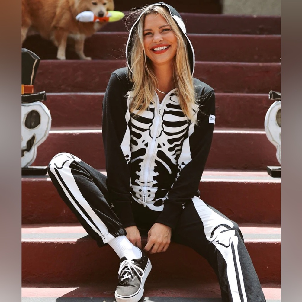 💀New! Tipsy Elves Unisex Skeleton Thick Onesie - Picture 6 of 16